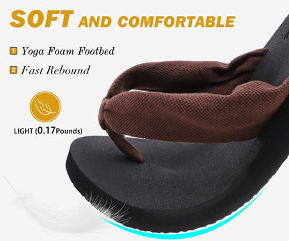 KuaiLu Flip Flops for Women with Arch Support Yoga Mat Comfortable Summer Beach Walking Thong Cushion Sandals Slip On Indoor Outdoor