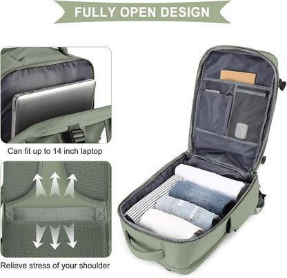 coowoz Travel Backpack For Women Men,Carry On Backpack,Hiking Backpack Waterproof Outdoor Sports Rucksack Casual Daypack travel essentials（Gray Green）