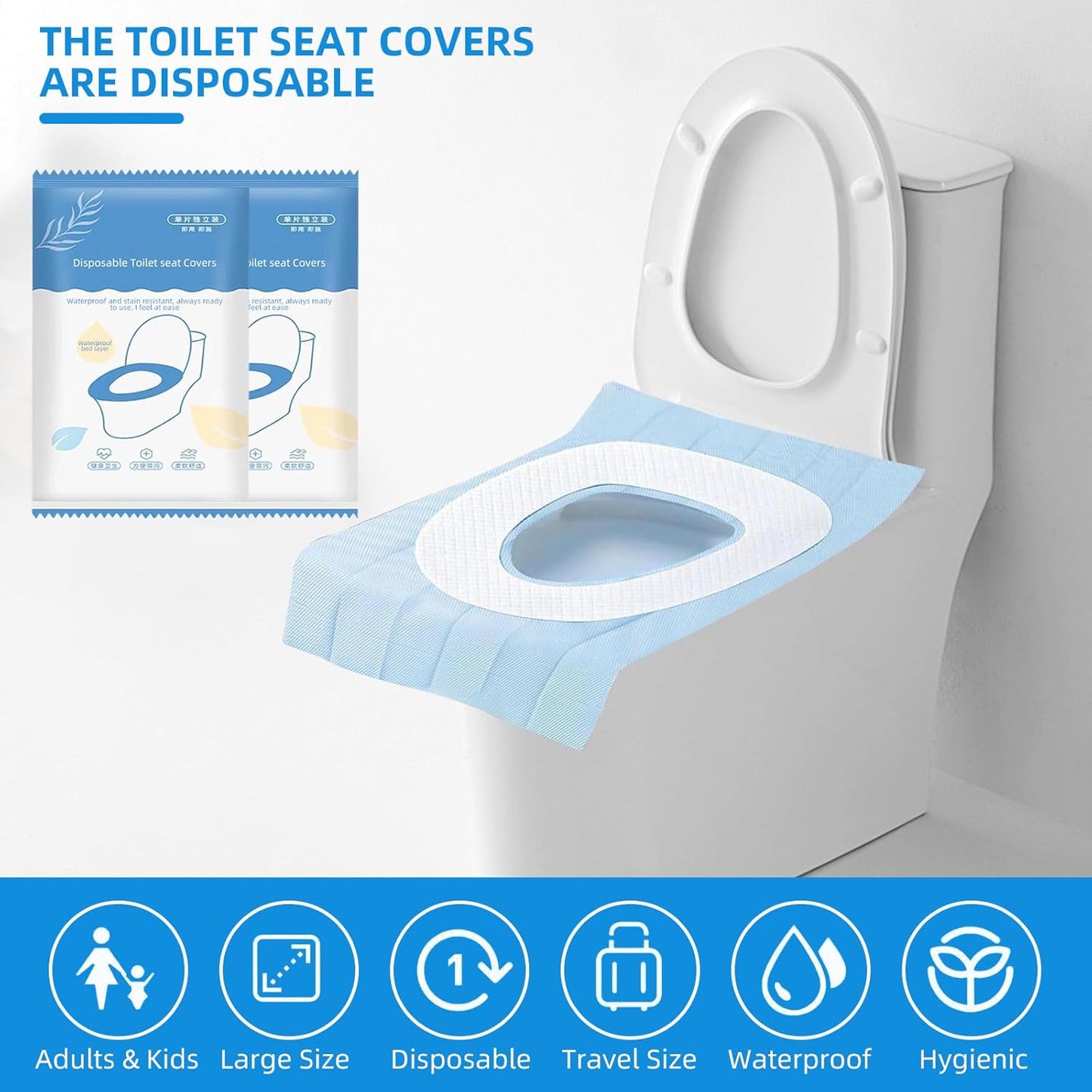 85 Pack Toilet Seat Covers Disposable 16x24 Inch XL Portable Toilet Liners Travel Seat Cover for Outdoors,Hotel, Hospital, Travel, Public Toilet Seat Cover (85 Pack, XL)