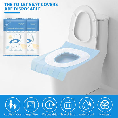 85 Pack Toilet Seat Covers Disposable 16x24 Inch XL Portable Toilet Liners Travel Seat Cover for Outdoors,Hotel, Hospital, Travel, Public Toilet Seat Cover (85 Pack, XL)