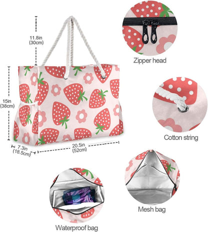 senya Large Beach Bags Totes Canvas Tote Shoulder Bag Soft Wave Water Resistant Bags for Gym Travel Daily Ocean