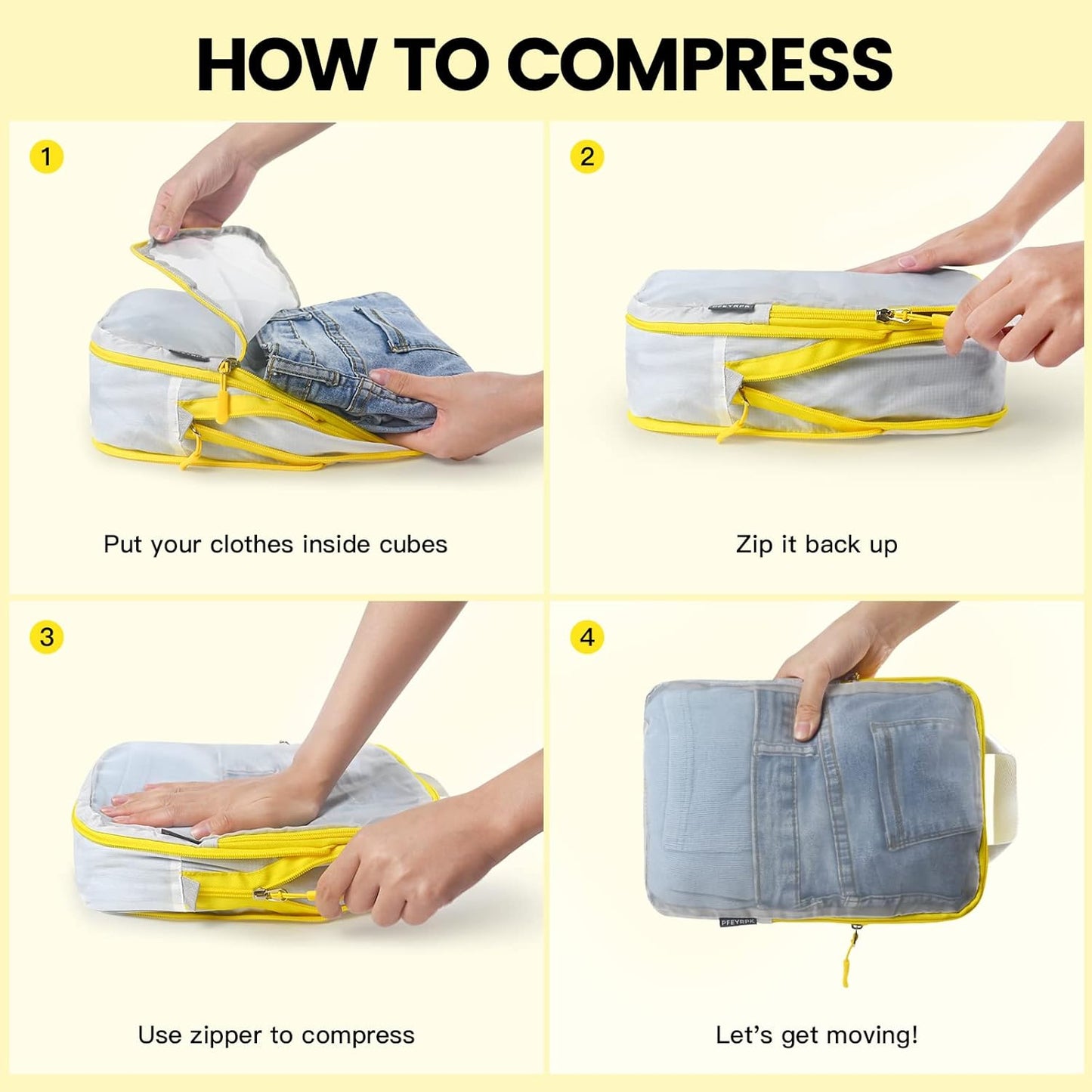 Lightweight Compression Packing Cubes for Suitcases, Compressible Expandable Travel Packing Organizer with Clear Toiletries and Backpack Bag, Travel Essentials for Carry on Luggage 7 Set