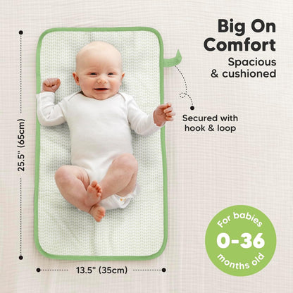 KeaBabies Portable Diaper Changing Pad, Easy Wipe Clean - Foldable Waterproof Baby Changing Mat for Diaper Bag, Compact, Lightweight, 25x13 Baby Changer Travel Essential, Machine Washable (Acacia)