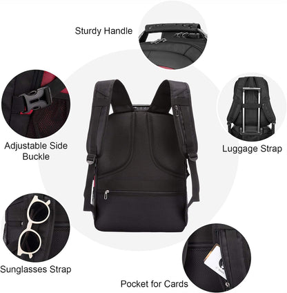 LOVEVOOK Large Backpack for Men 18.4 inch Heavy Duty Travel Laptop Backpack with USB Port Waterproof for Business Work (18 inch, Red)