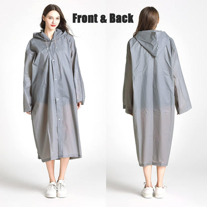 Rain Coats (2 Pack) - Reusable EVA Rain Ponchos for Adults Rain Jackets Raincoats for Men Women