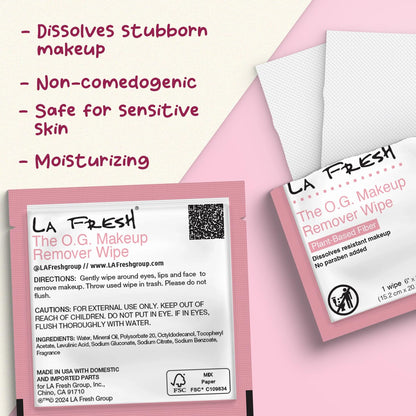 La Fresh Makeup Removal Facial Cleansing Wipes, Waterproof, 50 Count - Skin Care Travel Essentials
