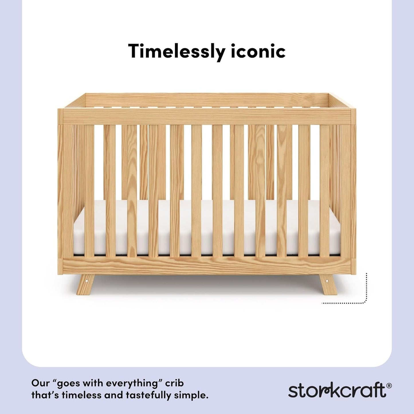 Storkcraft Beckett Grow-with-Me Convertible Crib (Natural) – GREENGUARD Gold Certified, Converts to Toddler Bed & Daybed, Fits Standard Crib Mattress, Easy-to-Assemble