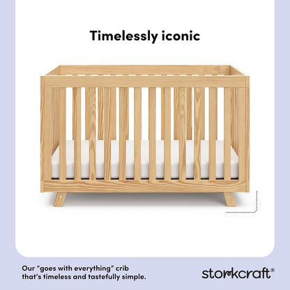Storkcraft Beckett Grow-with-Me Convertible Crib (Natural) – GREENGUARD Gold Certified, Converts to Toddler Bed & Daybed, Fits Standard Crib Mattress, Easy-to-Assemble