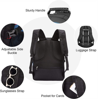 LOVEVOOK Travel Laptop Backpack Waterproof Anti Theft with Lock and USB Charging Port Large Computer Business Backpack for Men Women College (15.6 inch, Blue)