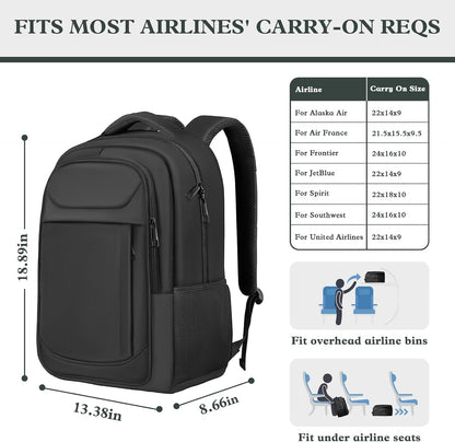 Laptop Backpack,Travel Backpack For Men Women,17 Inch Extra Large Laptop Bag Airline Approved for Business Work College School Backpack, Travel Daypack Bag Gifts for Men Women, Black
