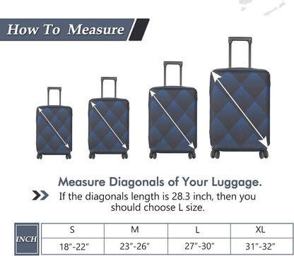 HYPER VENTURE Washable Luggage Cover - Fashion Suitcase Protector Fits 31-32 Inch Luggage (Blue Cube, XL)