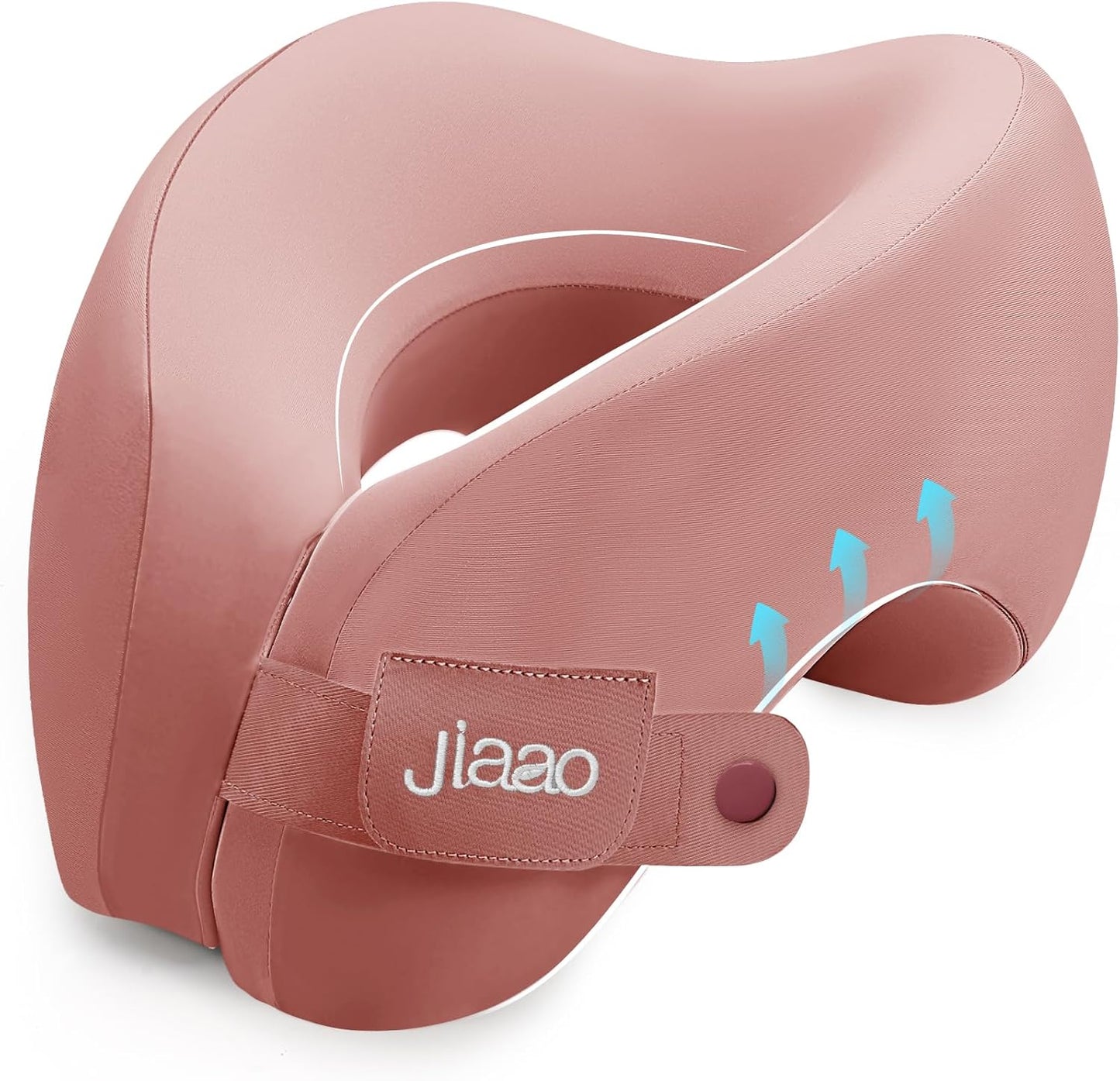 Neck Pillow Airplane, Advanced Neck Support for Long Flights, Ergonomic Memory Foam U Shape Pillows for Travel, Camping, Buses, Studying, Offices (Rose)