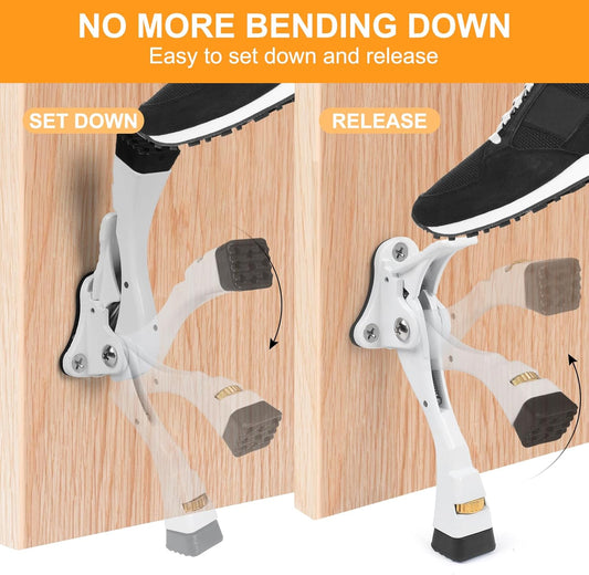 Kick Down Door Stoppers for Bottom of Door, Heavy Duty Kickdown Door Stop, Adjustable Door Stoppers (4 Inch x 1 Pack, White)