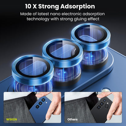 WSKEN for Z Fold 7 Camera Lens Protector Case Cover - Ultra HD Anti-Reflective Tempered Metal Glass Anti Scratch Rear Camera Screen Protector Film for Samsung Galaxy Z Fold 7 5G Accessories,Blue