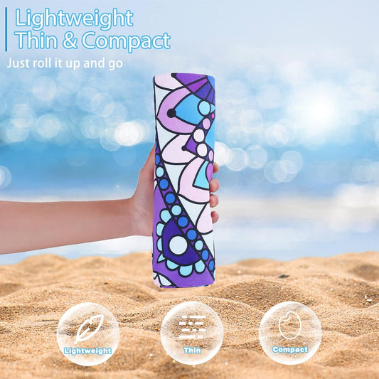 6 Pack Microfiber Thin Lightweight Beach Towel Oversized 71x32 Extra Large Sand Free Towels for Travel Swim Pool Yoga Gym Camping for Adults Women Men Beach Essentials Accessories Vacation Gift