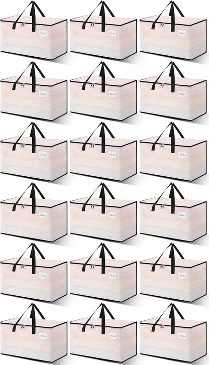 Heavy Duty Moving Bags - Extra Large Packing Bags and Storage Totes, Collapsible and Foldable Option for Moving and Storage, Clear, 125 L - 18 Pack