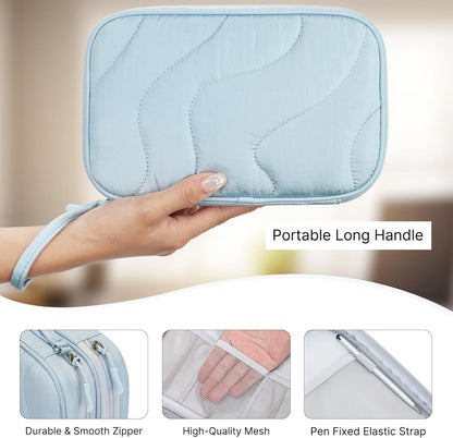 Skycase Tech Pouch - Lightweight Electronics Organizer Travel Case, Double Layers Travel Cable Organizer, All-in-One Storage Bag for Charger, Cord, Phone, Flash Drive, Accessories