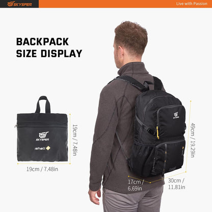 SKYSPER Lightweight Packable Backpack - 30L Hiking Daypack with Wet Pocket Foldable Travel Carry-on Backpack for Women Men