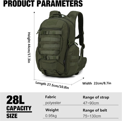 Mardingtop Tactical Molle Backpack for Men - 28L EDC Hiking & Motorcycle Backpack