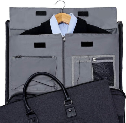 Modoker Convertible Garment Bag with Toiletry Bag, Carry On Garment Duffel Bag for Men Women Travel, Multi-Function Suit Bag 2 in 1 Hanging Suitcase, Black