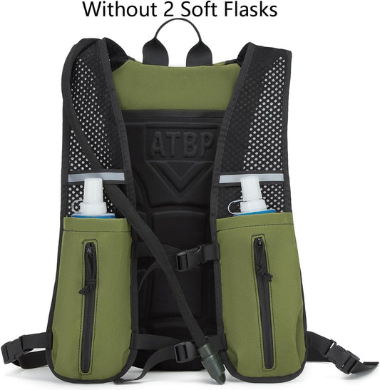 ATBP Running Hydration Vest Pack Tactical 3L Water Bladder Backpack Bag for Cycling Marathon Hiking Daypack Men & Women