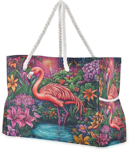 senya Large Beach Bags Totes Canvas Tote Shoulder Bag Soft Wave Water Resistant Bags for Gym Travel Daily Ocean