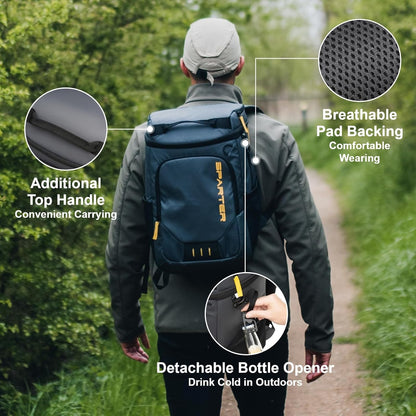 SPARTER Backpack Cooler Insulated Leak Proof 33/49 Cans, 2 Insulated Compartments Thermal Bag, Portable Lightweight Beach Travel Camping Lunch Backpack for Men and Women