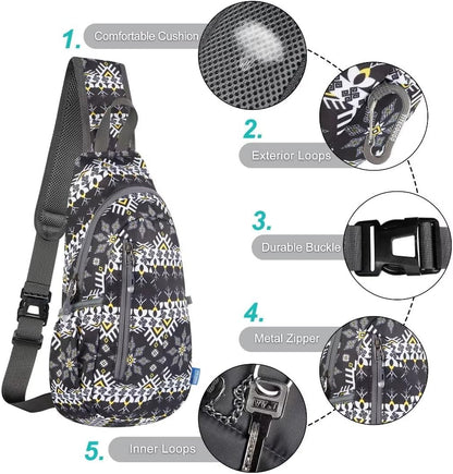 TITECOUGO Small Sling Bag, Lightweight Crossbody Backpack for Men Women, Shoulder Bag for Sports and Outdoor