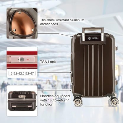 LEGEND WALKER Durable Aluminum Frame Hardside Luggage, 28-inch,ChampagneGold,5122-62-CGD