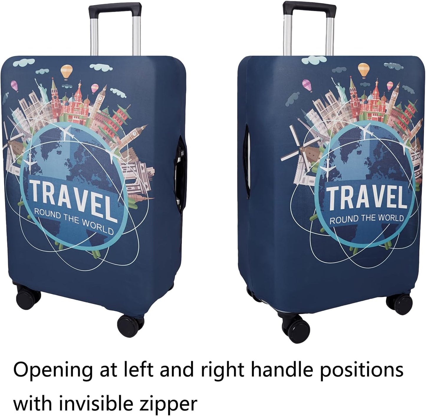 WUJIAONIAO Travel Luggage Cover Baggage Suitcase Cover Protector Skins 18-32 Inch (A9 TRAVEL, XL (for 29-32 inch luggage))