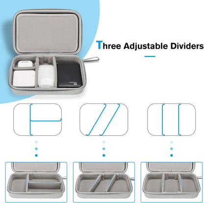 ProCase Hard Travel Electronic Organizer Case for MacBook Power Adapter Chargers Cables Power Bank Apple Magic Mouse Apple Pencil USB Flash Disk SD Card Small Portable Accessories Bag