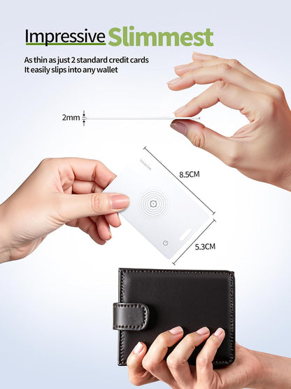 LULULOOK Wallet Tracker Card (iOS Only), Ultra Slim Airtag Wallet Works with Apple Find My, Wireless Rechargeable GPS Smartcard Tracker for Luggage, Tags, Passport, Purse, IP68 Waterproof, 1 Pack