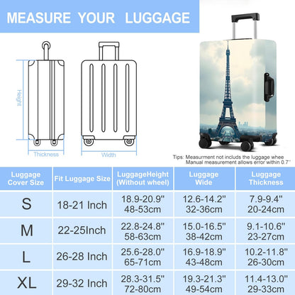 Luggage Cover Washable Suitcase Protector Anti-scratch Suitcase cover Fits 20-34 Inch Luggage (Grey, M(24-26inch suitcase))