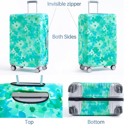 Travelkin Luggage Covers For Suitcase Tsa Approved,Suitcase Cover Protector Fit 18-32 Inch Luggage (Blue Floral, L)