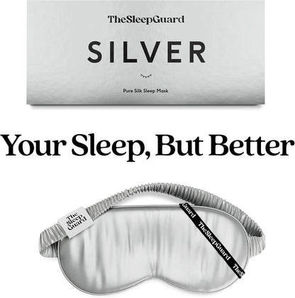 Pure Silk Sleep Mask [100% 6A Mulberry Silk, 22 Momme] Light Blocking Travel Essentials. Eye Masks for Sleeping. Black Oeko-Tex Blindfold. Eye Covers for Men & Women