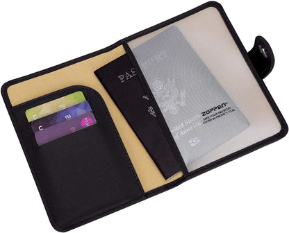ZOPPEN Passport Holder Women Men, Passport Cover Travel Wallet Rfid Blocking Passport Wallet Cover Case Travel Essentials Document Organizer, Black