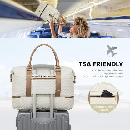 LOVEVOOK Travel Duffle Bag,Weekender Bags for Women with Shoe Compartment，Carry on Overnight Bag with Toiletry Bag,Gym Duffel Bag with Wet Pocket, Hospital Bags for Labor and Delivery
