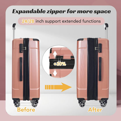 Merax 28 Inch Expandable Checked Luggage, Hardshell ABS Large Suitcase with Spinner Wheels, TSA Lock, Lightweight Travel Suitcase for Long Trips and Vacations