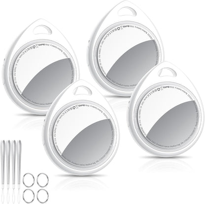 Air Tracker Tags-4 Pack, 5.3 Bluetooth Tracker Work with Apple Find My (iOS Only), 100dB Sound Finder, Smart Tags with Keychain/Lanyard, Item Finder for Luggage/Key/Suitcase, Replaceable Battery.