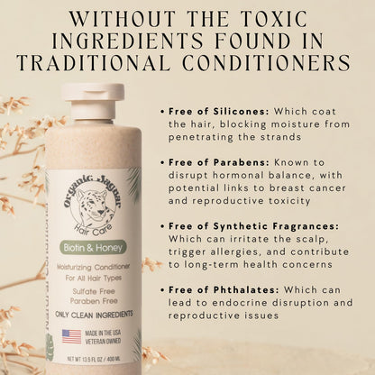 Natural Conditioner for Hair Care, Sulfate Free Conditioner with Vitamin E, Castor, Argan and Almond Oil, Rosemary and Peppermint Scent, For All Hair, 13.5 fl oz