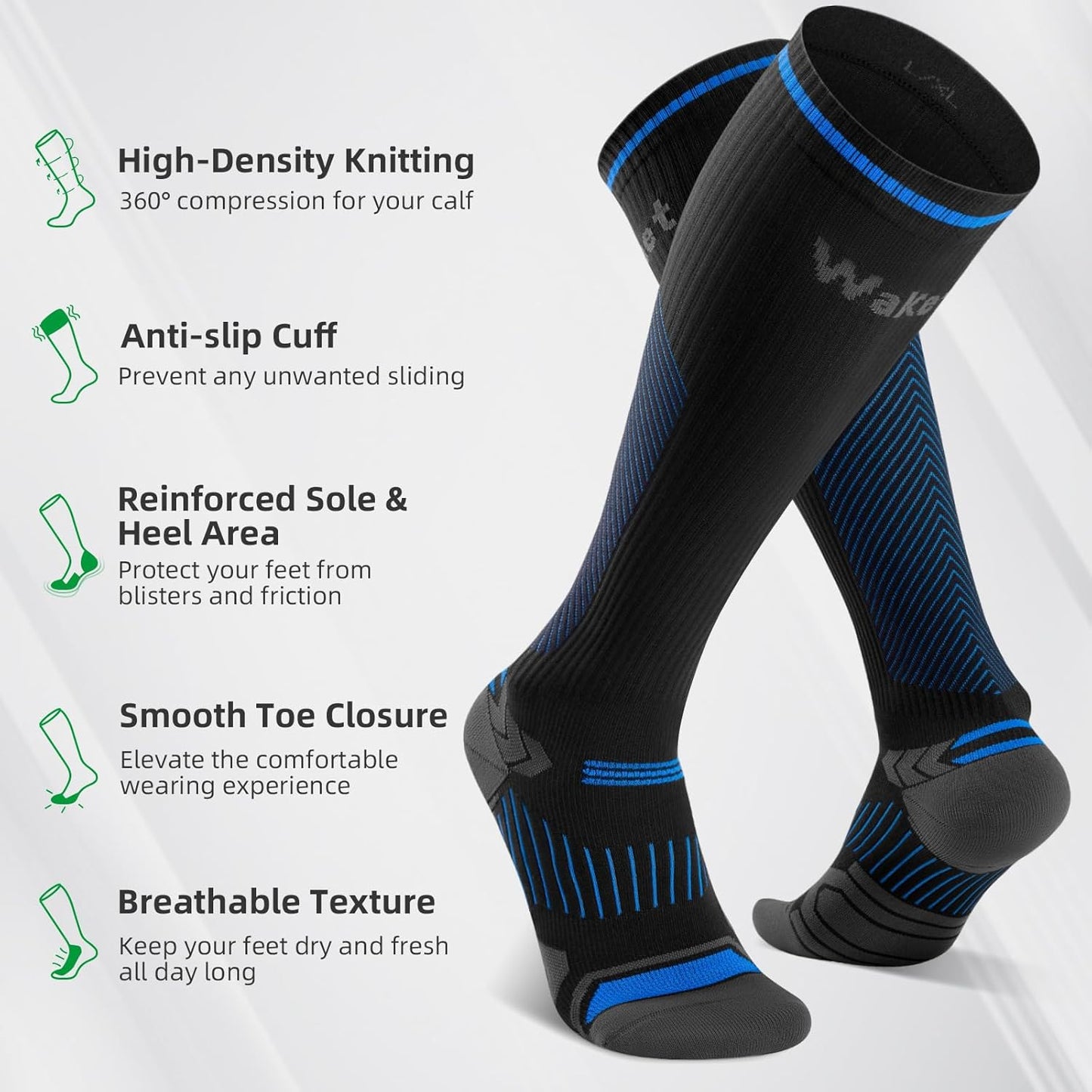 Compression Socks for Women Men 3 Pairs, Compression Stockings, Fragrance Flight Socks for Travelling Sitting