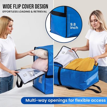 TAILI 2 Pack Blus Moving Bags w/Adjustable Backpack Straps, Moving Supplies, Moving Boxes Alternative, Heavy Duty Storage Totes for College Packing, Camping Backpack for Travel, Dorm, Laundry