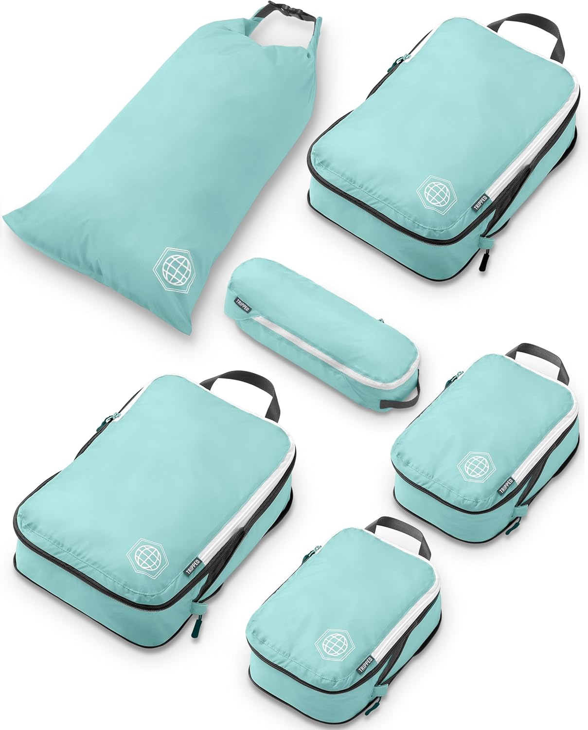 Compression Packing Cubes Set for Travel - Lightweight, Durable Clothes Organizer for Carry-On Luggage and Suitcases by TRIPPED Travel Gear