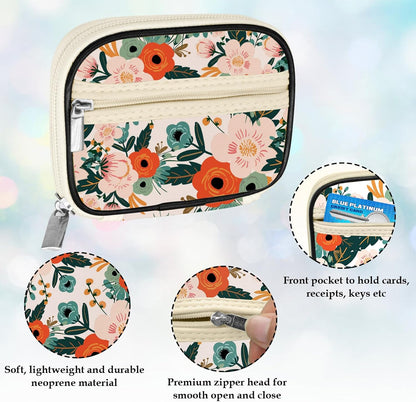 Serfeymi Weekly Travel Pill Organizer Pill Case for Purse with Removable 7 Day Pill Box, Fashionable Travel Medicine Organizer Pill Container for Medicine, Vitamin, Supplement - Black 02 + Bloom 01