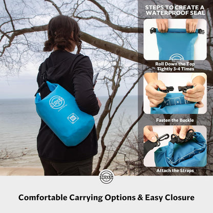 STOVER 5/10/25/30/40/55L Waterproof Backpack- Floating Dry Bag for Kayaking, Travel, Beach, Hiking, & Camping, Men/Women