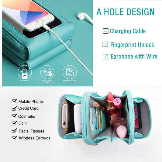 Crossbody Cellphone Purse Women Touch Screen Bag RFID Blocking Wallet Handbag Shoulder Strap