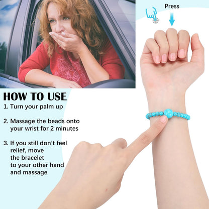 Sureio 6 Pcs Motion Sickness Bands Bracelet Anti Nausea Adjustable Wristband for Cruise Ship Essentials Seasickness Adult