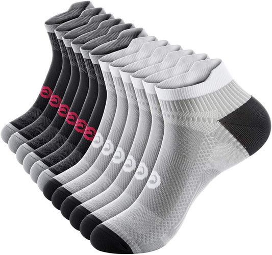 PAPLUS Ankle Compression Sock for Men and Women 2/4/6 Pairs, Low Cut Compression Running Sock with Ankle Support