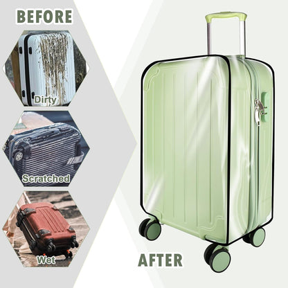 Thicken Clear Luggage Cover Protector, 22" PVC Luggage Covers for Suitcase Waterproof Dustproof Anti-scratch Travel Suitcase Covers Case for Wheeled Luggage