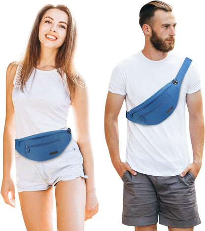 MAXTOP Large Crossbody Fanny Pack with 4-Zipper Pockets,Gifts for Enjoy Sports Festival Workout Traveling Running Casual Hands-Free Wallets Waist Pack Phone Bag Carrying All Phones